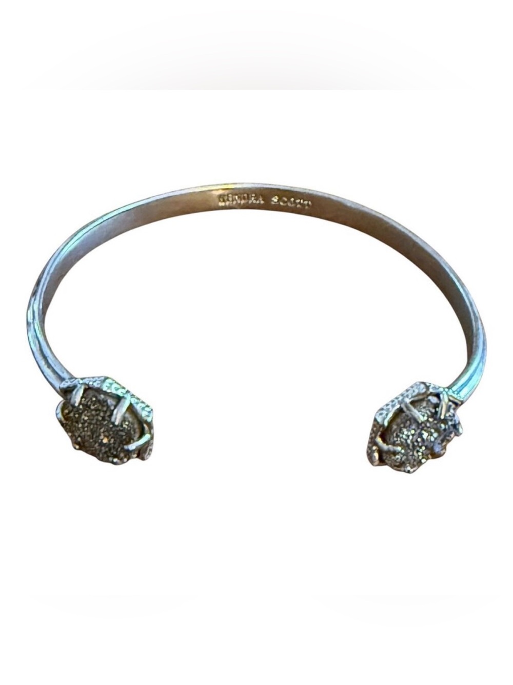 Kendra Scott Cuff Bracelet Arden Gray Druzy Silver Gold Plated